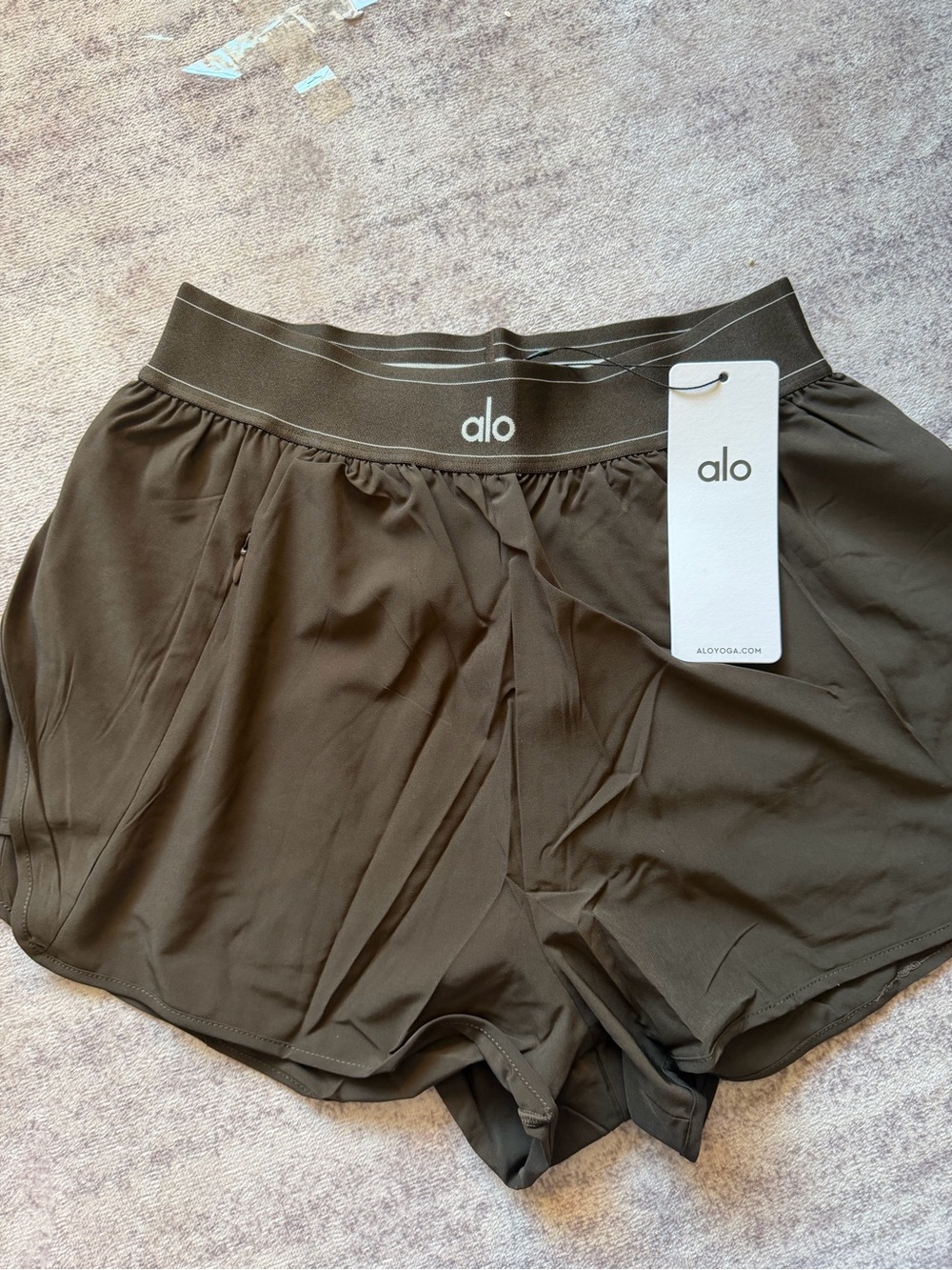 ALO Yoga Olive Green Athletic Shorts